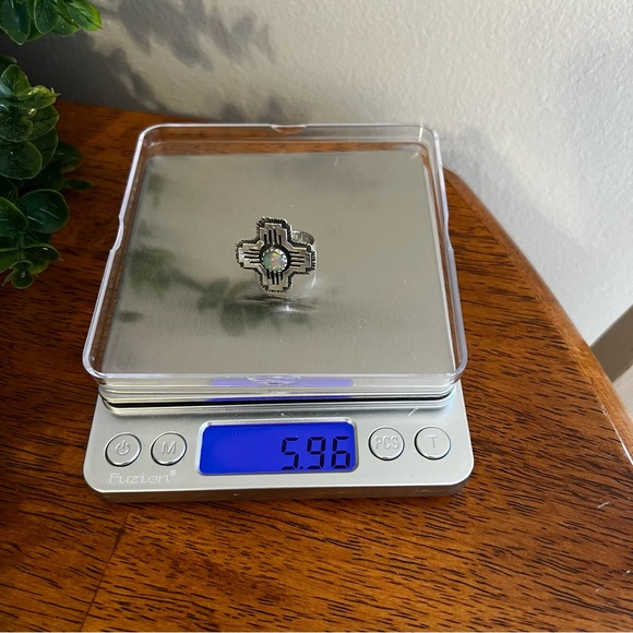 925 Sterling Silver & Ethiopian Opal Zia Ring Size 8 NEW - Picture 9 of 9